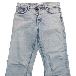 Zara Womens Size 6 Light Blue Jeans 👖 Button Closure Denim Pants 💫 Casual